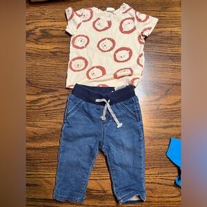 H&M boys lion matching outfit set 6 months